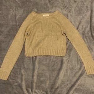 taupe cropped sweater